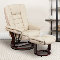 Flash Furniture BT-7818-BGE-GG Beige Leather Recliner in Beige